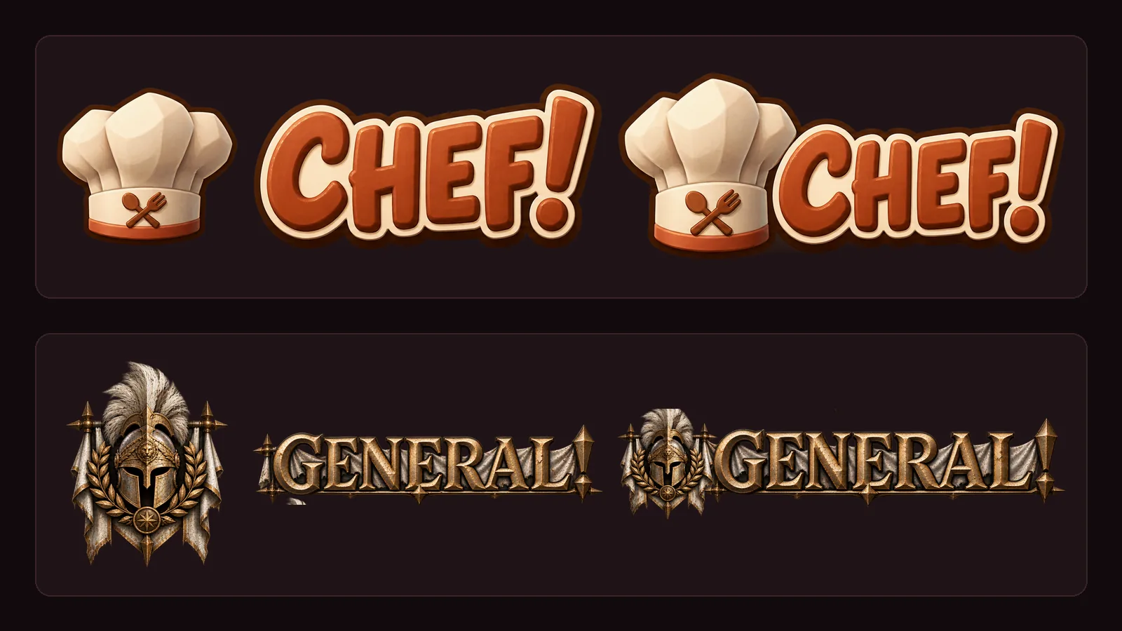 First logos for CHEF! and GENERAL!, screenshot