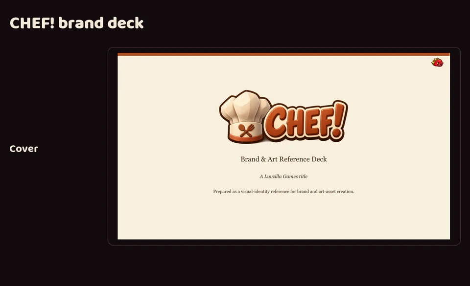 CHEF!'s brand deck, screenshot
