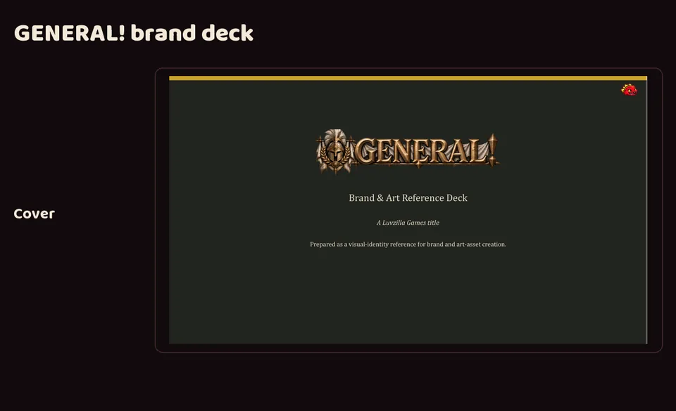 GENERAL!'s brand deck, screenshot