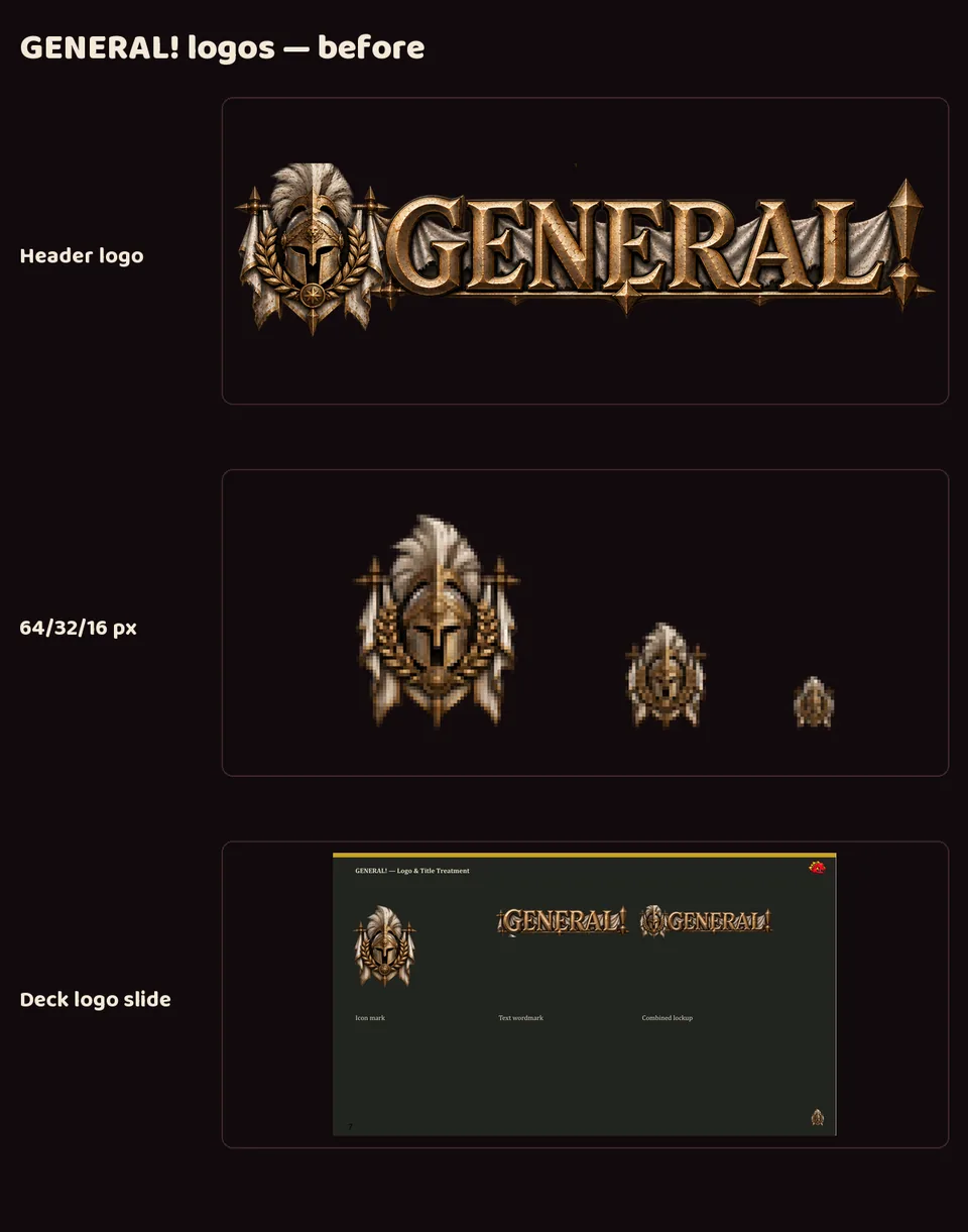 GENERAL!'s new icon and logo set, screenshot