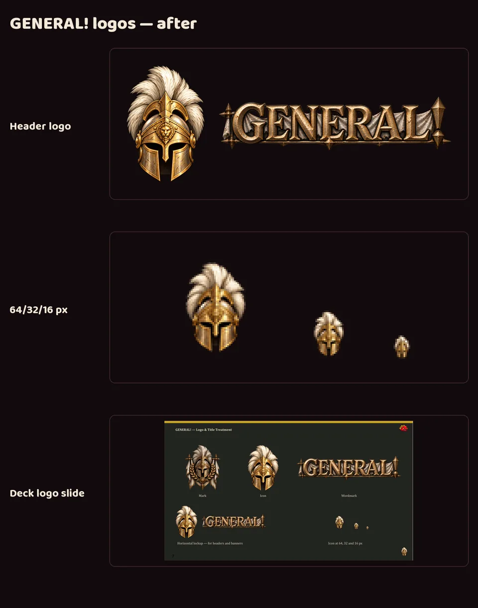 GENERAL!'s new icon and logo set, screenshot