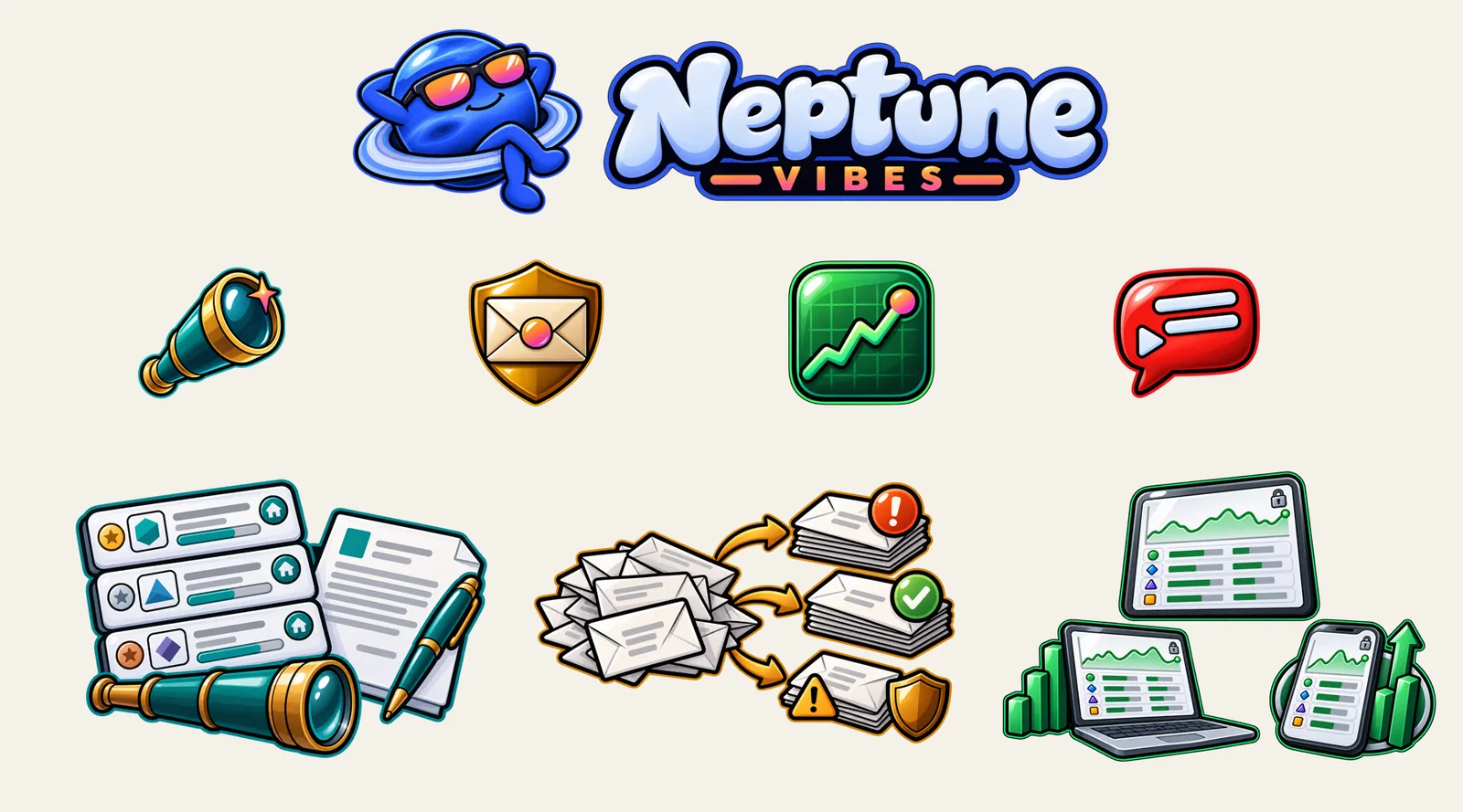 Neptune Vibes gets its wordmark, and four tools join the family, screenshot