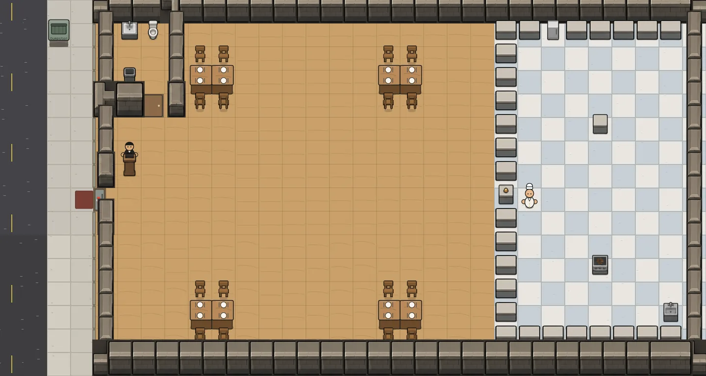 Fake-3D Height Everywhere, 2-Top Table Rule, screenshot