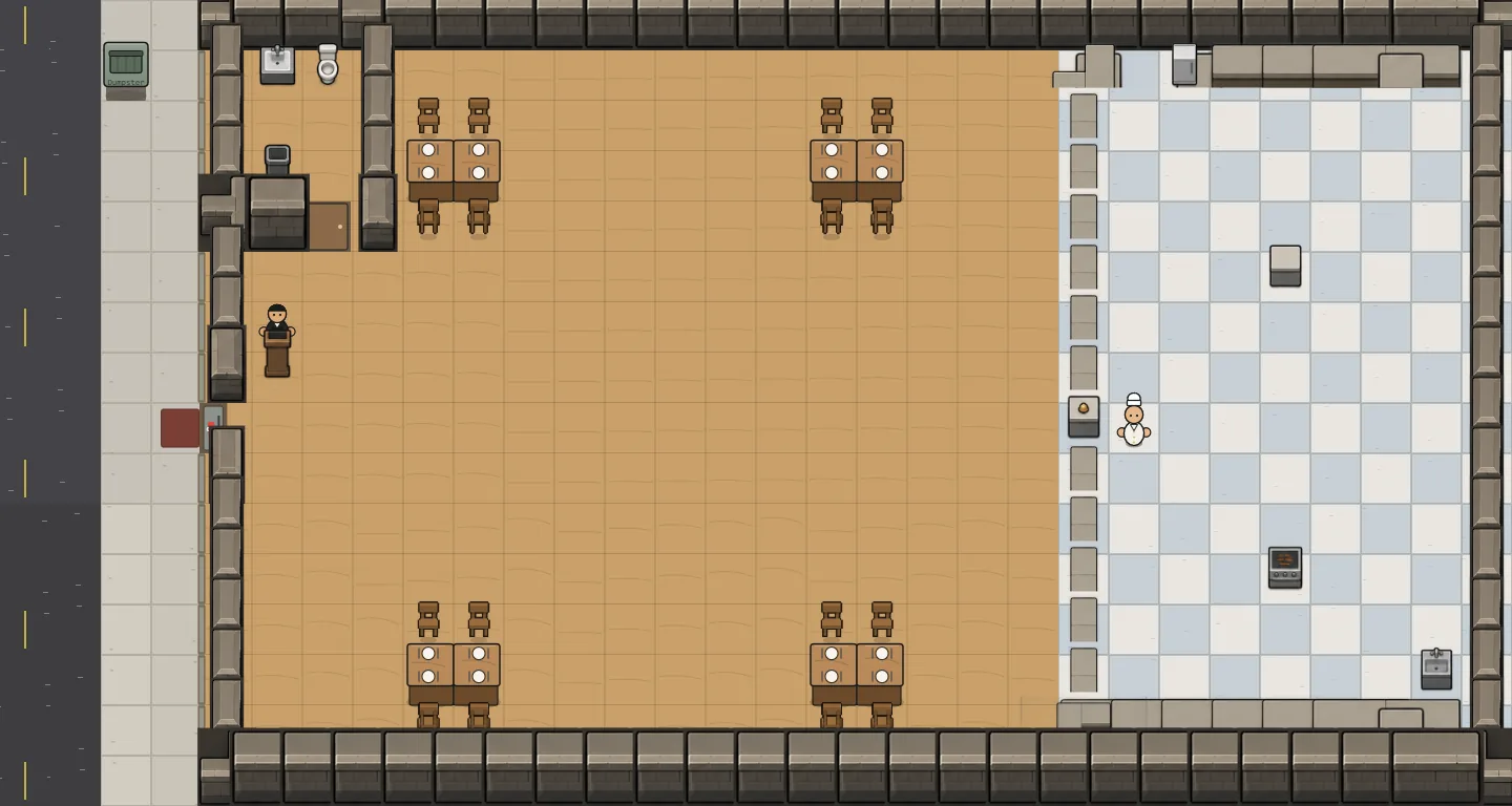 Kitchen Wall Autotiling, Congestion Passing Lanes, screenshot