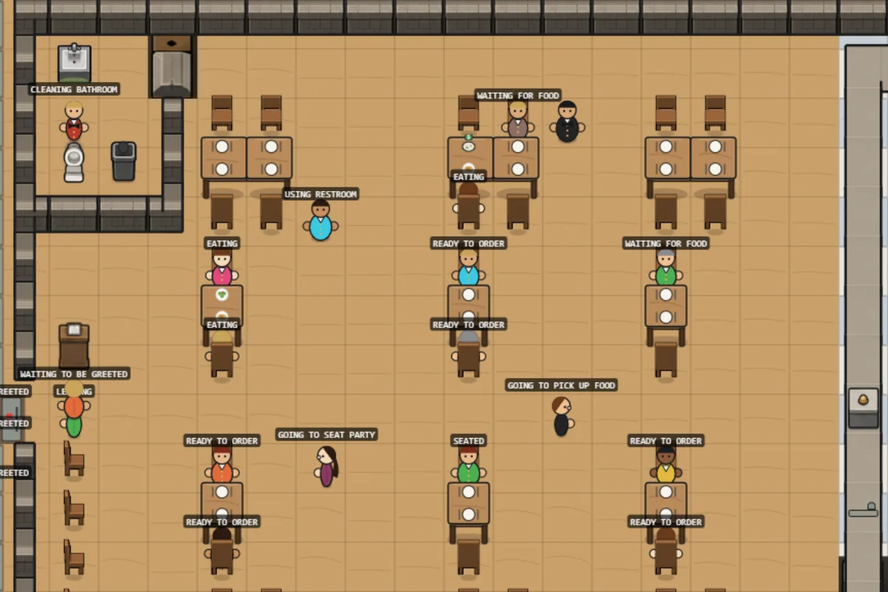 The Busboy Looks After the Bathroom, screenshot