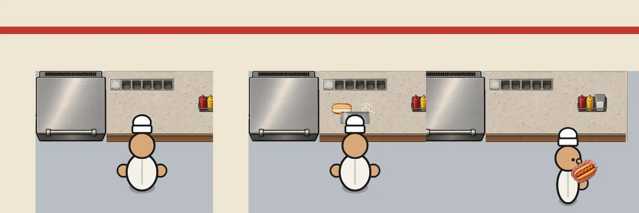 Separate Start and Pause, a Bigger Hot Dog, screenshot
