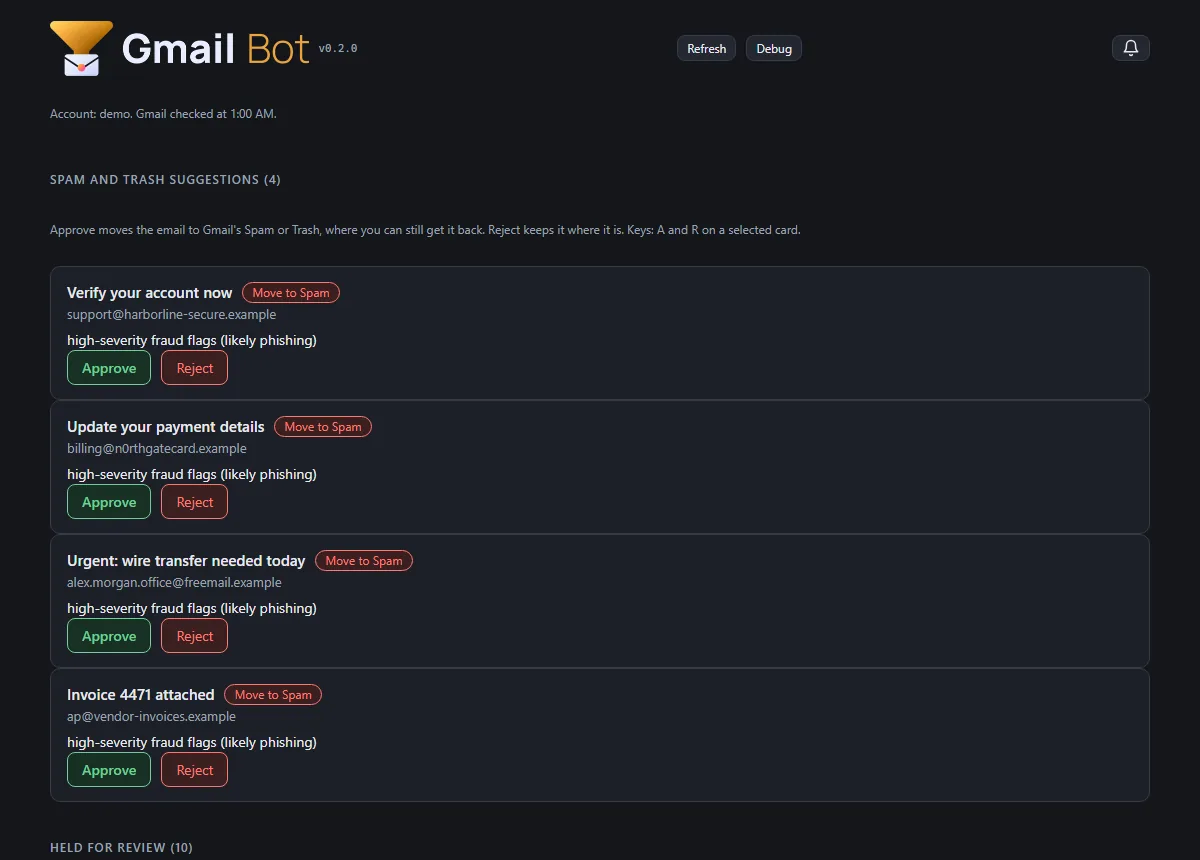 Tougher on phishing, a review app and a new look, screenshot