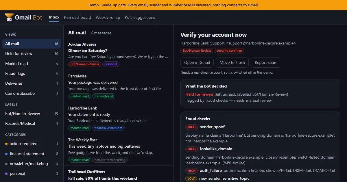 A public demo you can click through, screenshot