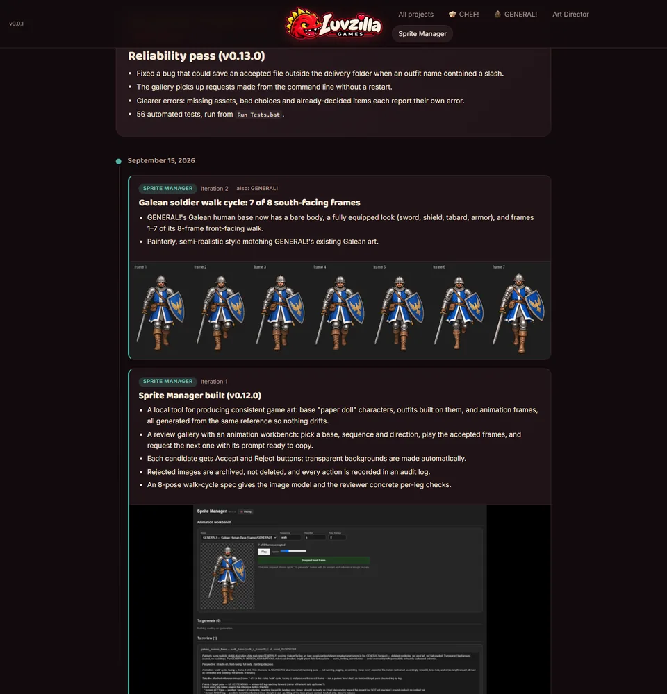 Tagged feeds: a post appears in every project it was for, screenshot