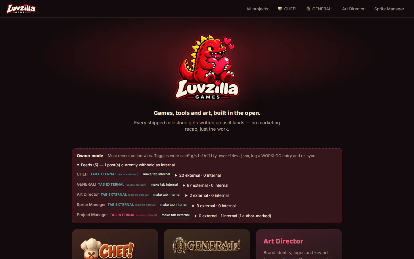 Version display dropped (production site), screenshot