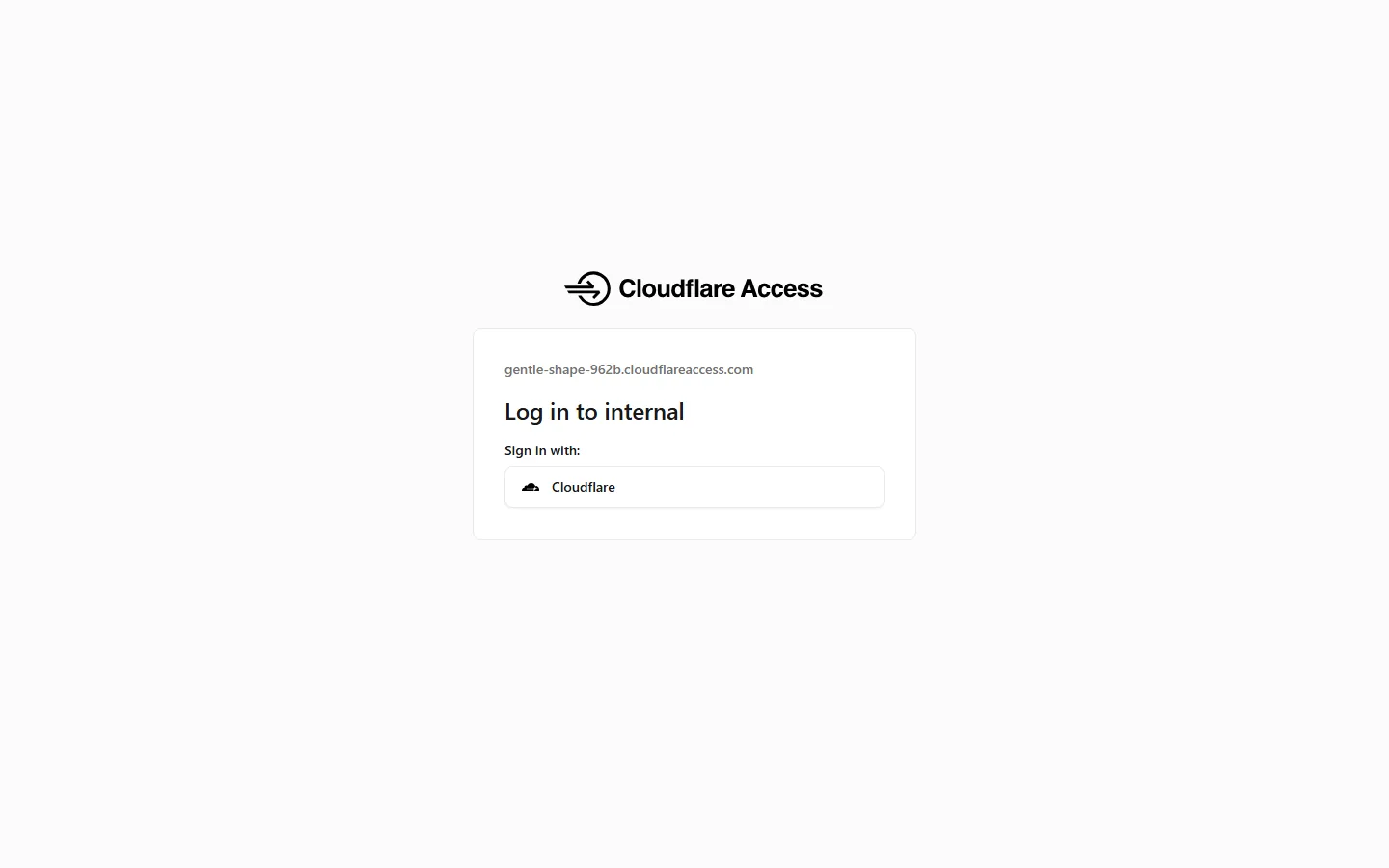 Internal site live behind Cloudflare Access, screenshot