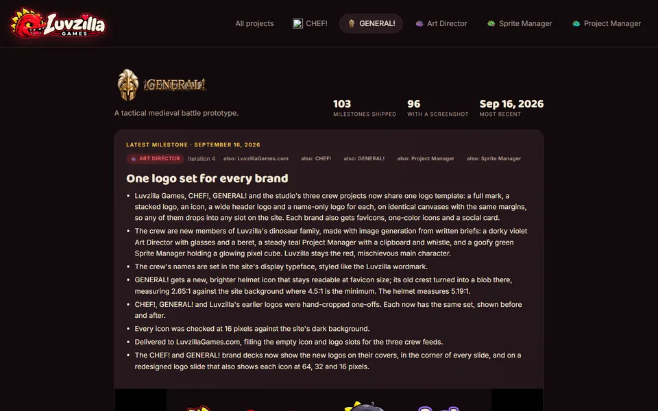 GENERAL!'s compact wordmark, screenshot