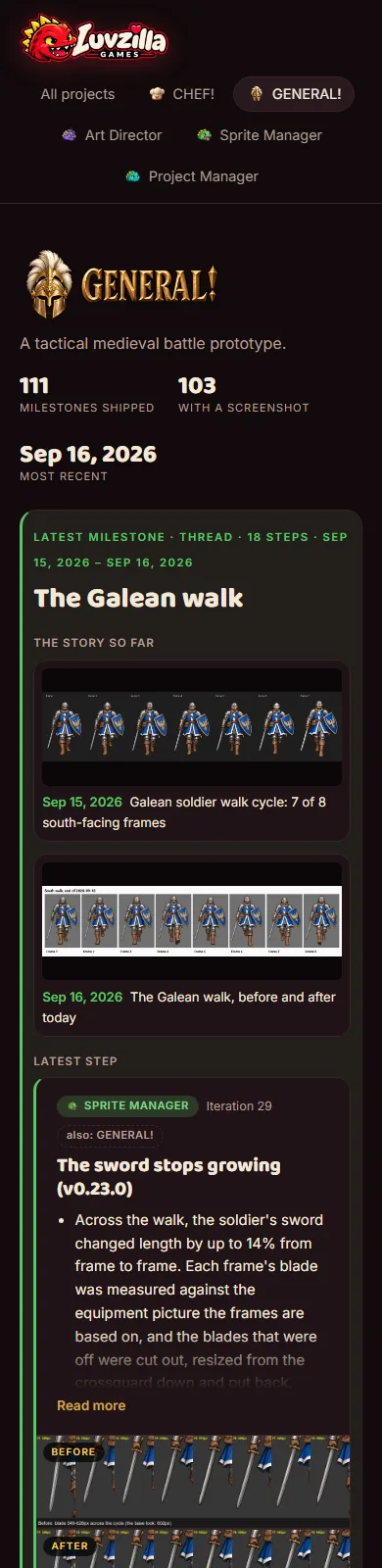 Story threads: the Galean walk becomes one card, screenshot
