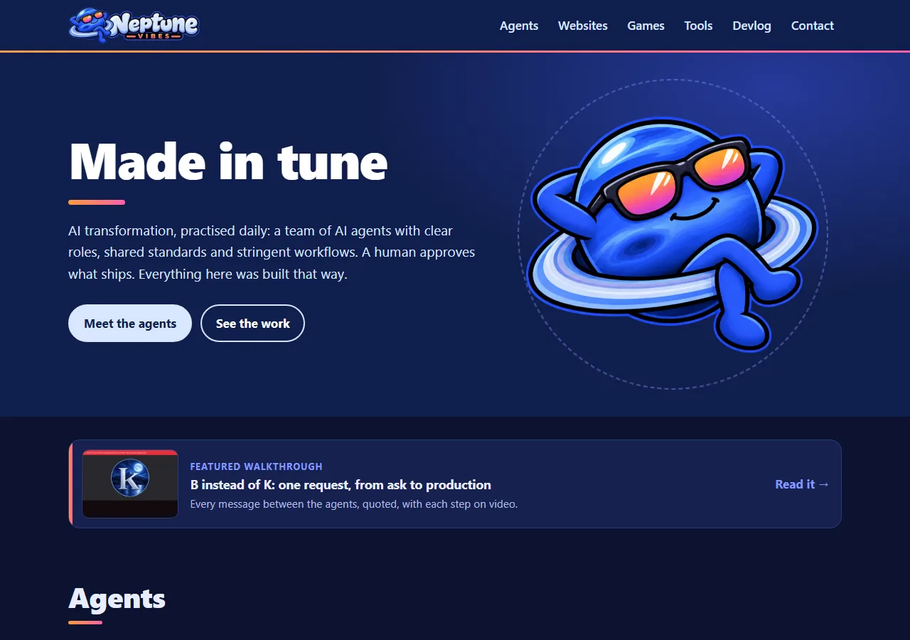 A spotlight banner for the featured walkthrough, screenshot