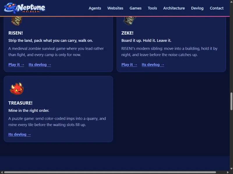 TREASURE!, and the games play on luvzillagames.com, screenshot