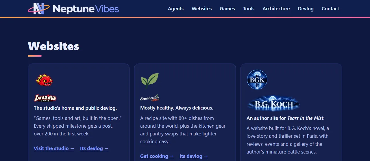 B.G. Koch's painted wordmark, screenshot