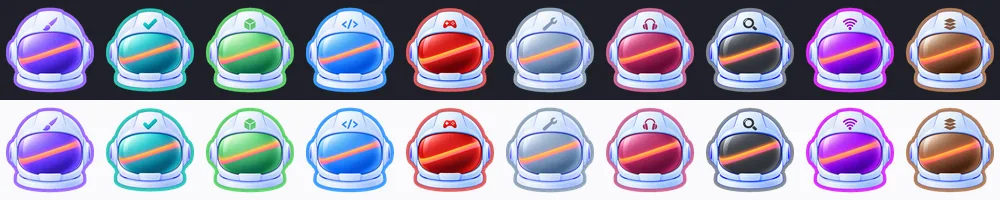 Control Room's agent cards: a Restart button and outlined helmets, screenshot
