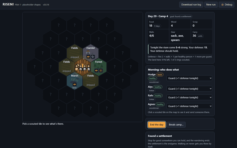 Founding a settlement opens the endgame, screenshot