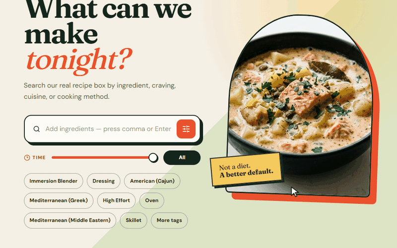Request a recipe, screenshot