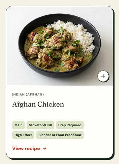 Cook times up front, and a better Mexican Rice, screenshot
