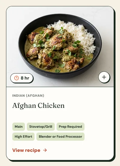 Cook times up front, and a better Mexican Rice, screenshot