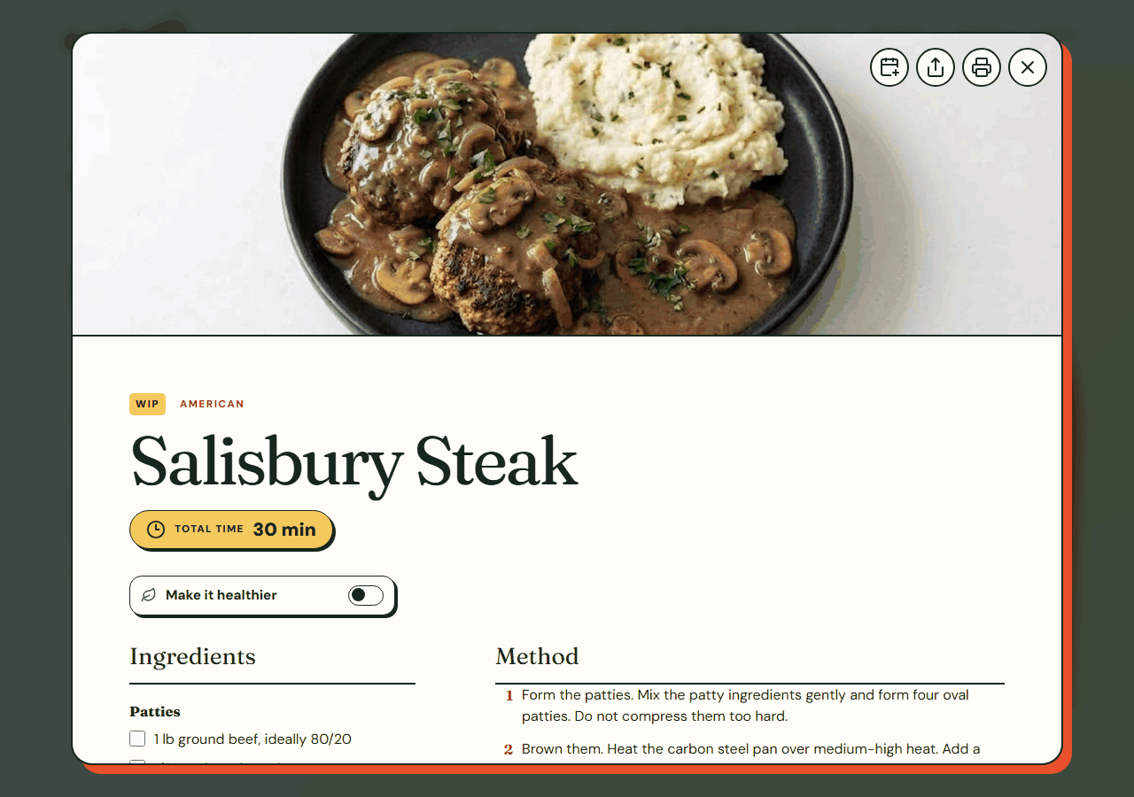 "Good with", a printed logo, and nine new recipes, screenshot