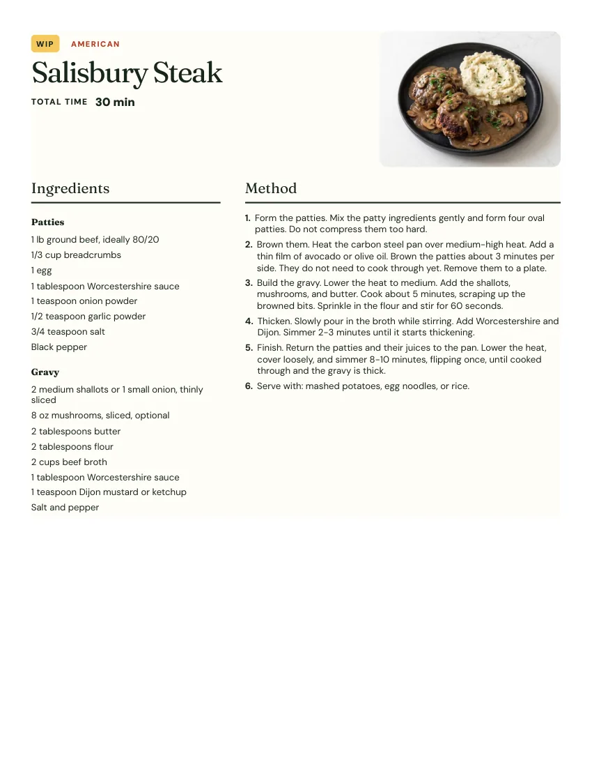 "Good with", a printed logo, and nine new recipes, screenshot