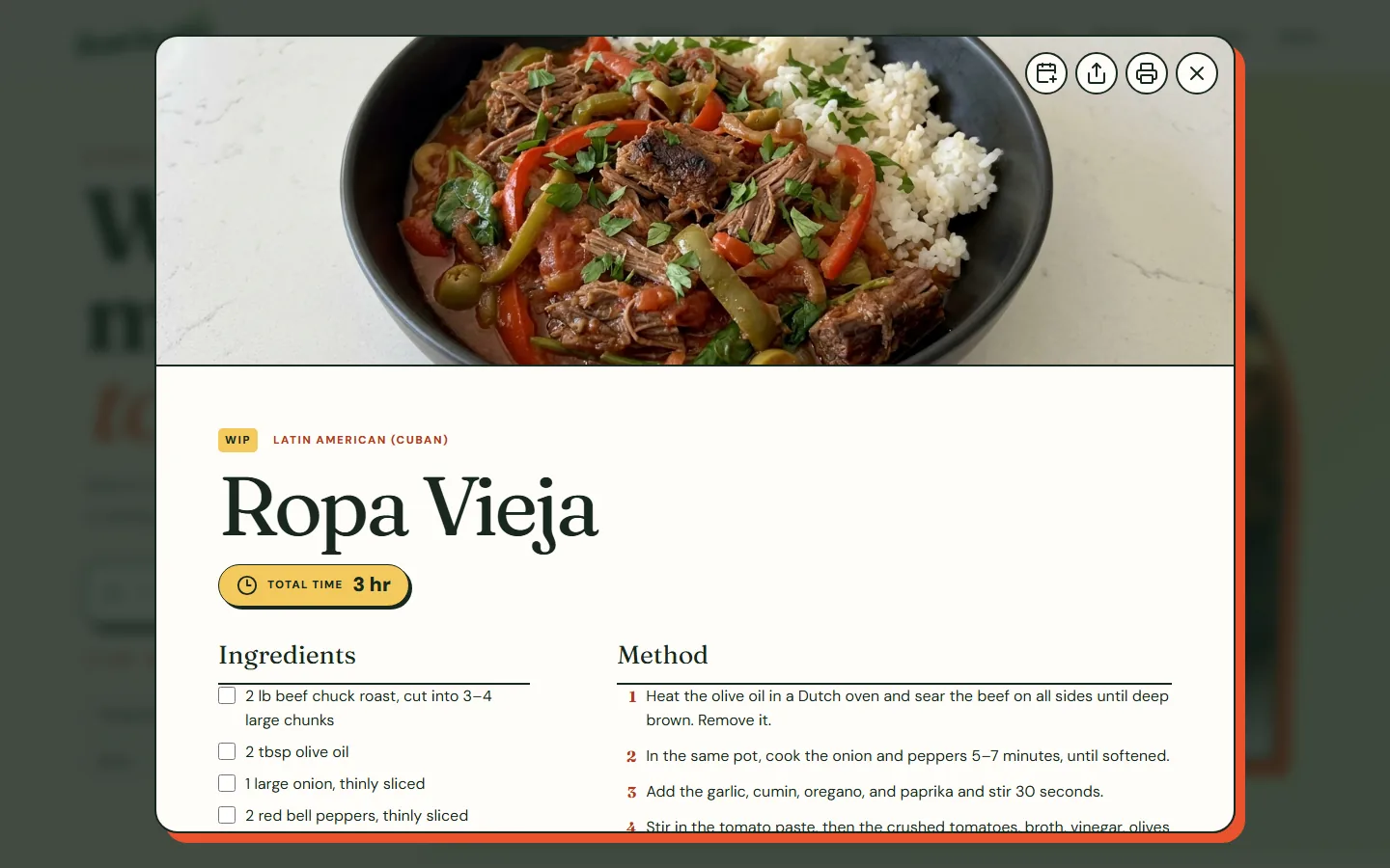 Kung Pao, chili, fourteen rice and stir-fry sides, and a pressure cooker Ropa Vieja, screenshot