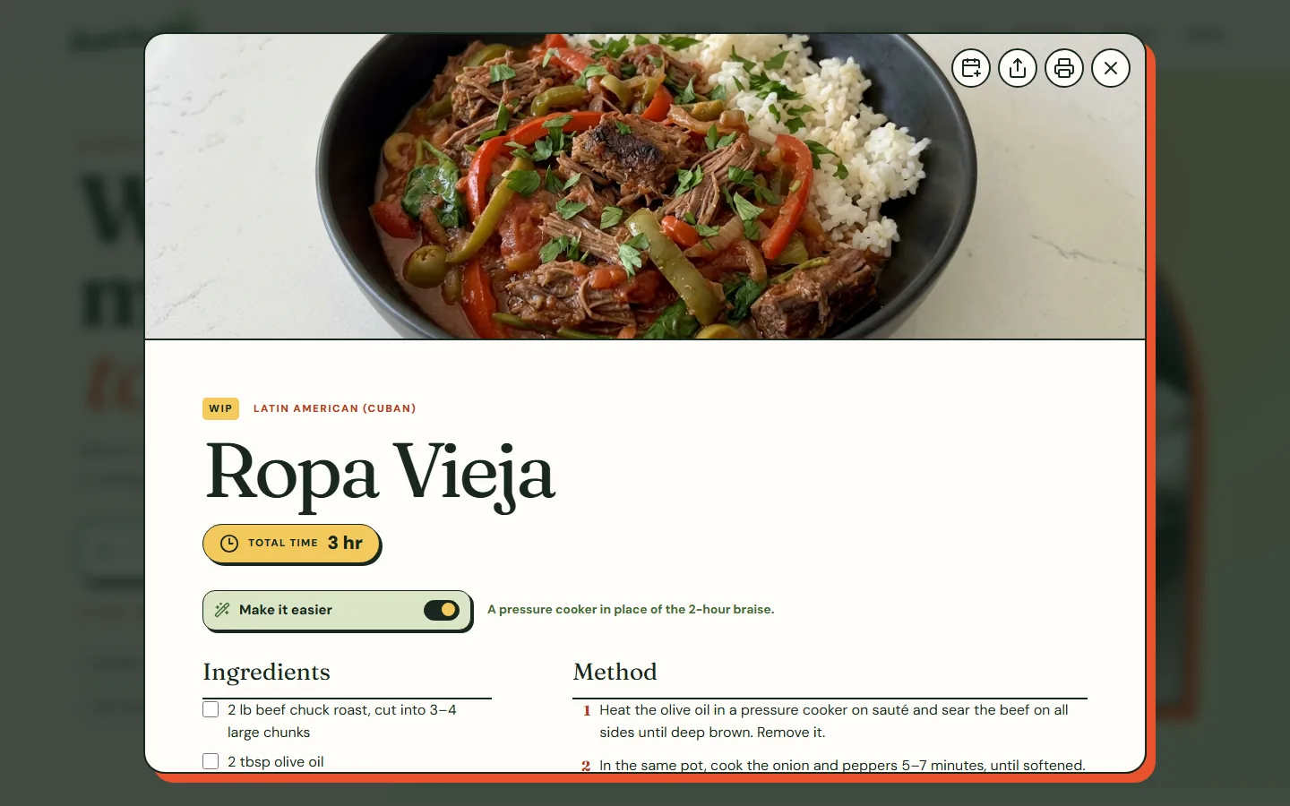 Kung Pao, chili, fourteen rice and stir-fry sides, and a pressure cooker Ropa Vieja, screenshot
