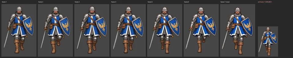 Galean walk: frame 7 redone at full size, screenshot
