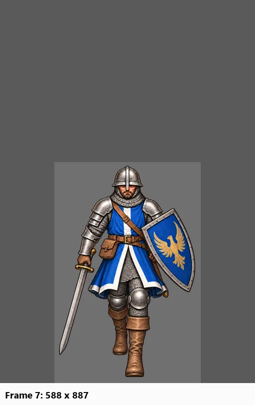 Galean walk: frame 7 redone at full size, screenshot
