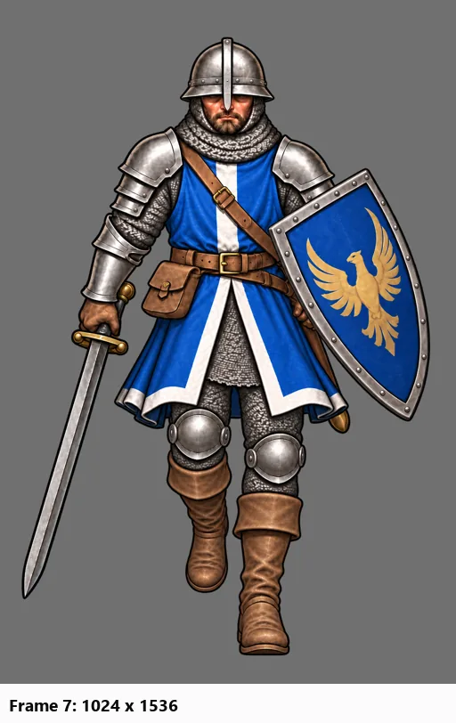 Galean walk: frame 7 redone at full size, screenshot
