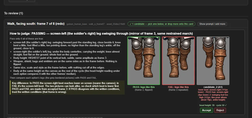 Say why when rejecting; the prompt learns from it (v0.19.0), screenshot