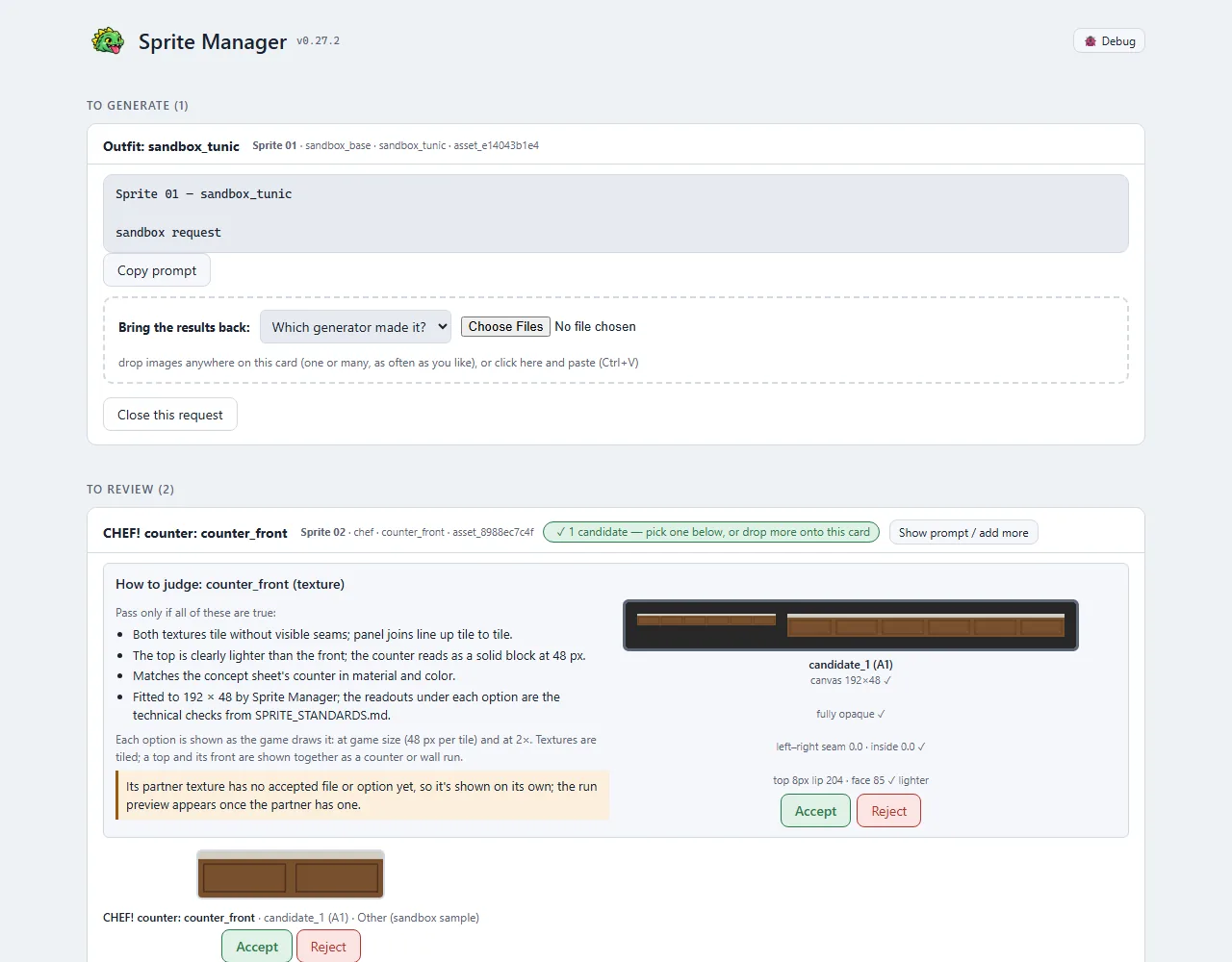 The gallery in Sprite Manager's own colours (v0.28.0), screenshot