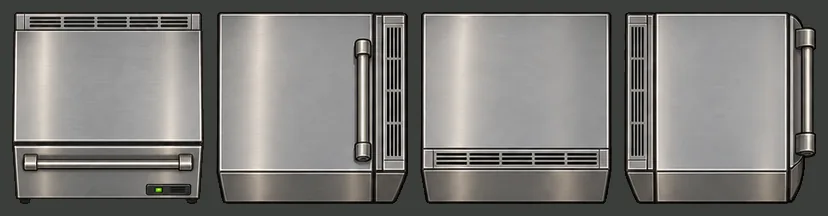 A fridge you open from the top, filled four ways, and a kitchen that talks, screenshot