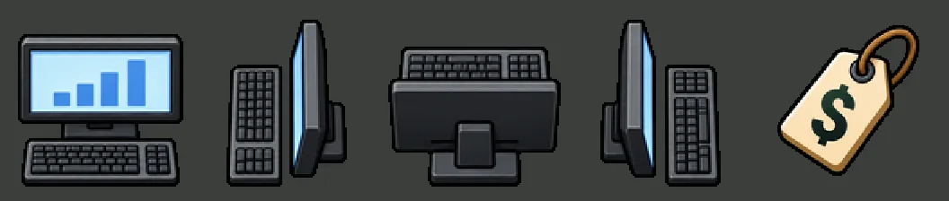 An office computer for the end-of-day report, screenshot