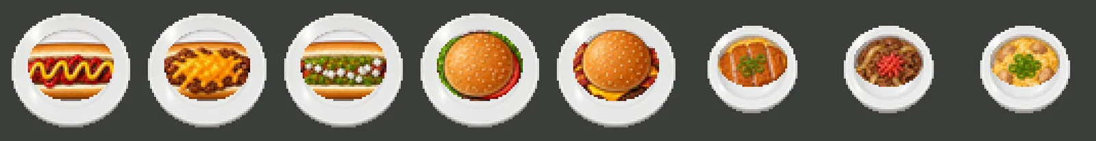 Starter dishes, uncropped, screenshot