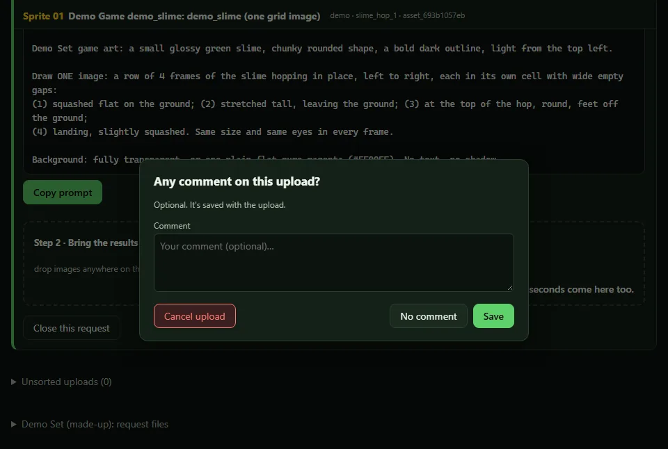 Reviewing uploads: frames judged in their loop, Cancel upload, Reject | Approve, screenshot