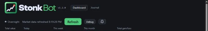 The new Stonk Bot logo, with a version for light pages, screenshot