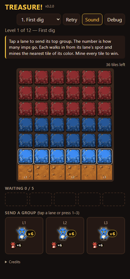 Waiting imps always hold a slot, and slots empty together, screenshot