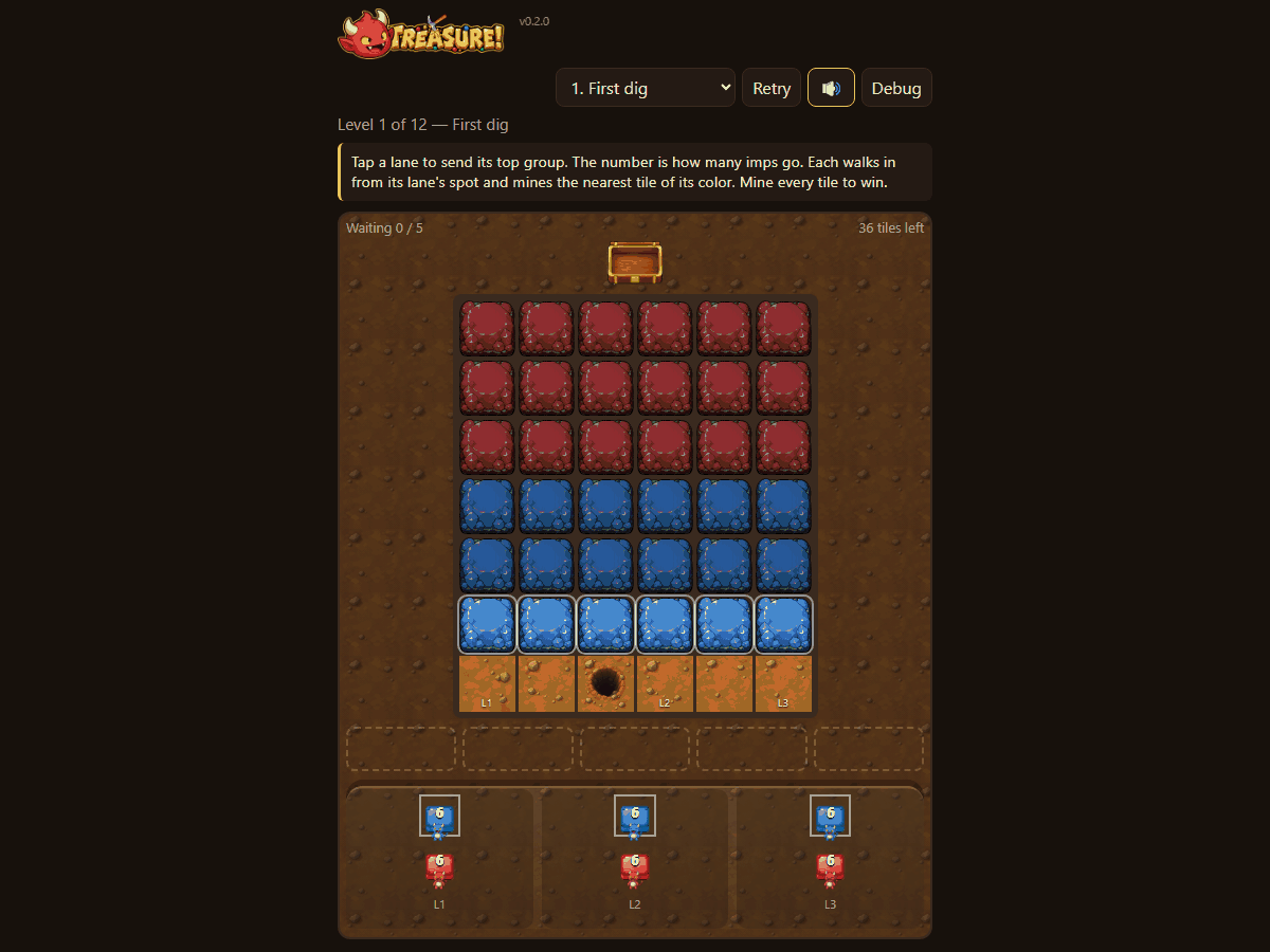 Big quarries with ten colors, screenshot
