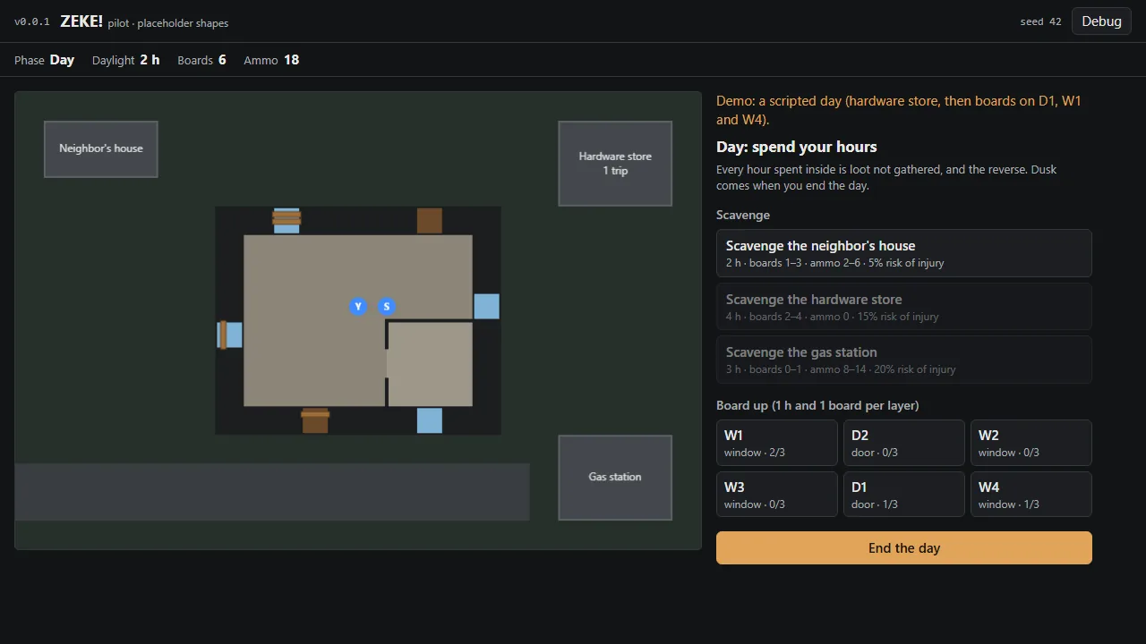 Pilot v0.0.1: the house and the day, screenshot