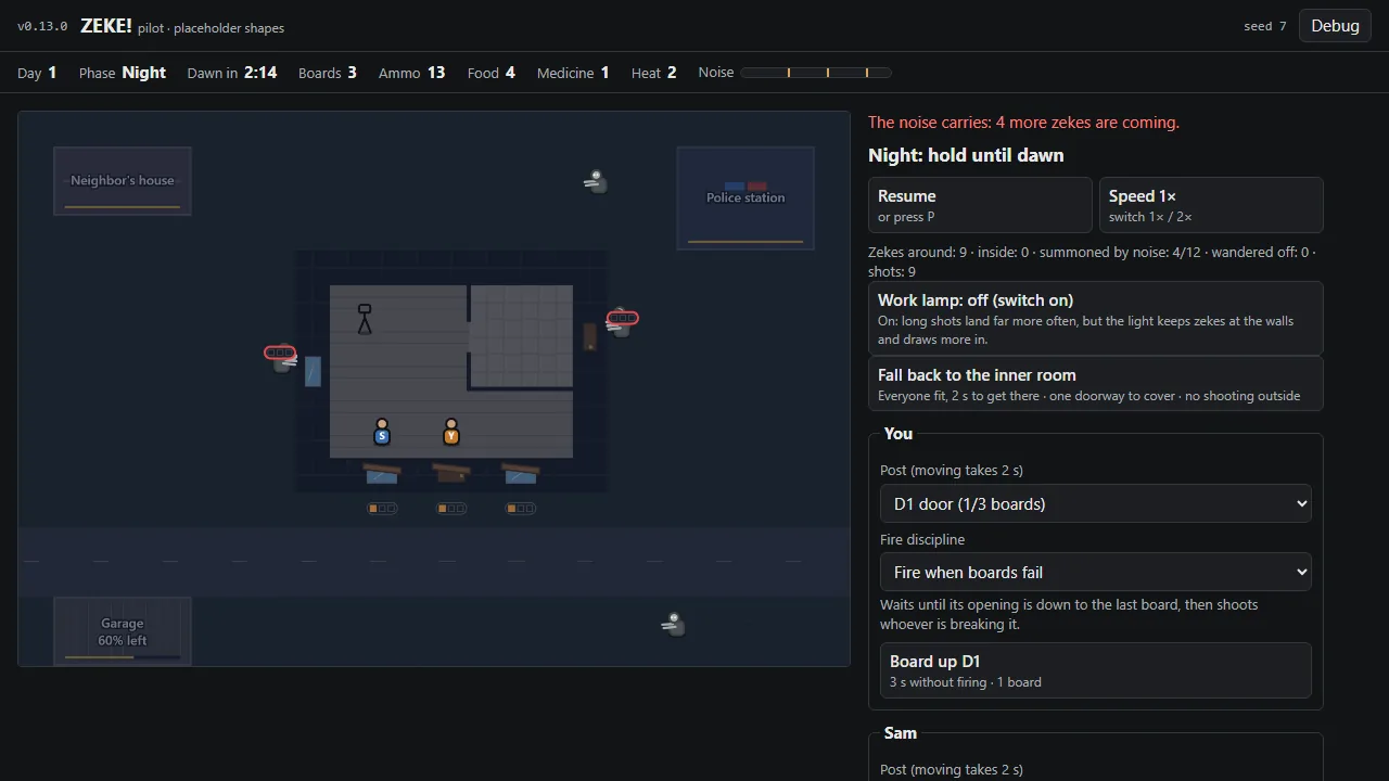 Pilot v0.13.0: a third place, the pharmacy, screenshot