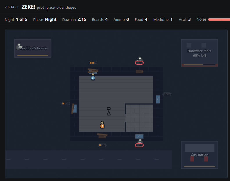 Pilot v0.9.0: the Heat clock, and warnings of a big night, screenshot