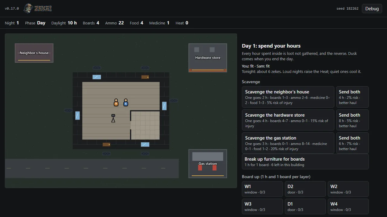v0.17.0: into Development, with a face, screenshot